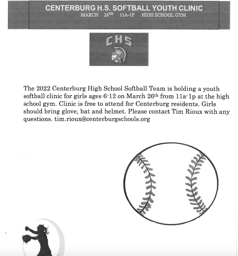 Centerburg H.S. Softball Youth Clinic