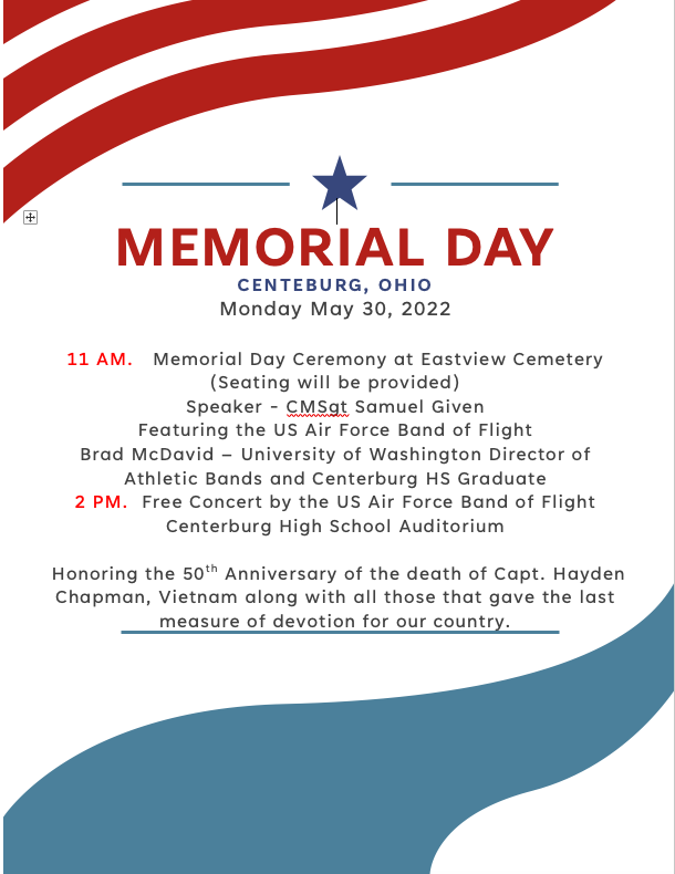 Centerburg Memorial Day Special Program